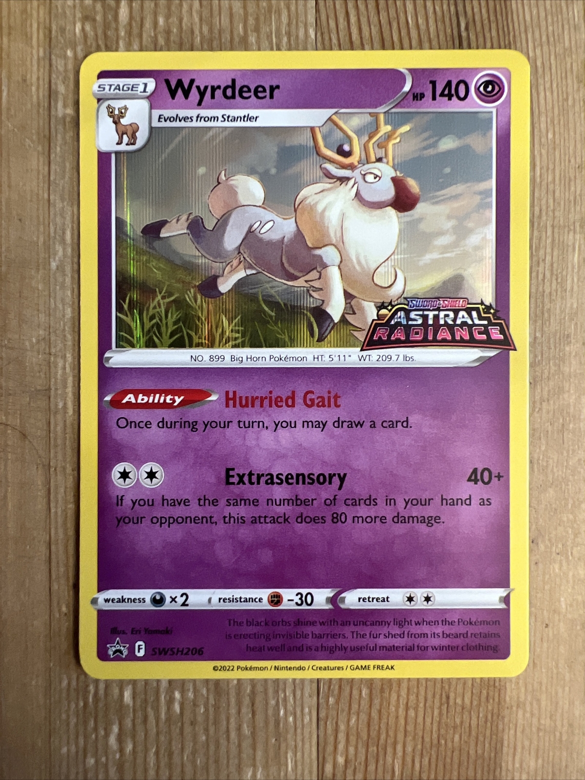 Pokemon TCG Black Star Promo SWSH206 - Wyrdeer - Holo Prerelease Stamped - NM