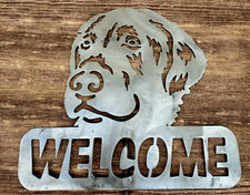 Dog art metal yard Golden Retriever