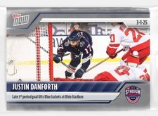 2024-25 TOPPS NOW NHL STICKER 121 JUSTIN DANFORTH BLUE JACKETS WITH LATE GOAL PS