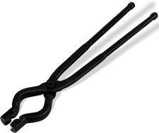 17'' V-Bit Bolt Blacksmith Tongs Wolf Jaw Tongs Assembled Anvil Forge Black