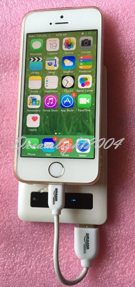 Banco de alimentación portátil de 4000 mAh Cargador USB de batería para iPhone, teléfono Android S-Rosa Foto 3 de 4