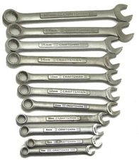 11 Vintage Sears Craftsman Metric Combination Wrench Set 7mm-18mm 42925 USA Used