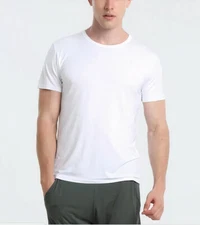 T-Shirt Cotton Bamboo Soft Lightweight Undershirt Summer Breathable Plain Gym