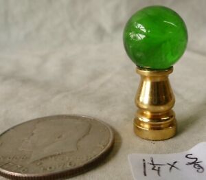 RA W/ REMOVABLE REDUCER per each Lamp finial 1"d Emerald Green Glass Ball 