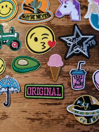 Patches Lot of 30 Total Iron-On New Patch Fashion Embroidered Never Used - Picture 9 of 11