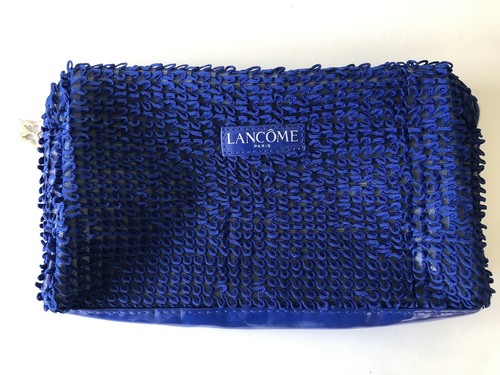 Lancome COBALT BLUE Crochet-like Texture Zip Cosmetic Makeup Bag NEW | eBay