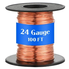 Therwen 100Ft 24 Gauge Copper Wire for Gardening, Electroculture, Bonsai