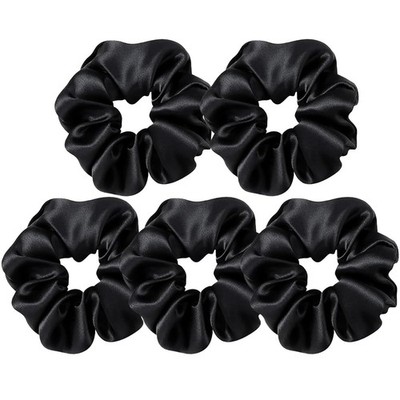 5 Pcs Black Silk Hair Scrunchies Gifts Ideas Mothers Day Gifts Daughters Funny