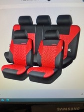 Car Seat Covers Full Sets, Front Split Rear Bench Full sets red and black