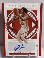 2020-21 Panini National Treasures De'Andre Hunter /99 Penmanship Auto Hawks