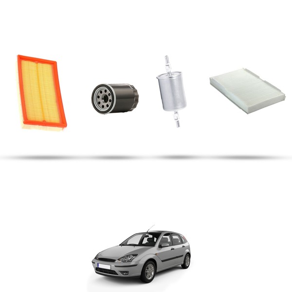 Hoffcar Set Service - 4 Filter FüR Ford Focus I 1.6 16V 74Kw Von 1998 Al 2004-image