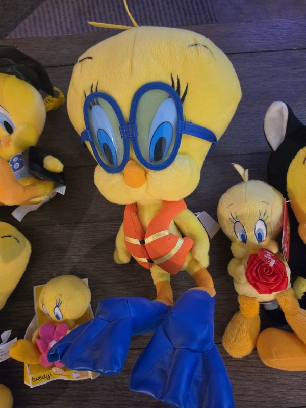 Lot Of 6 Looney Tunes Tweety Bird Pulsh Stuffed Animal Toys Collection