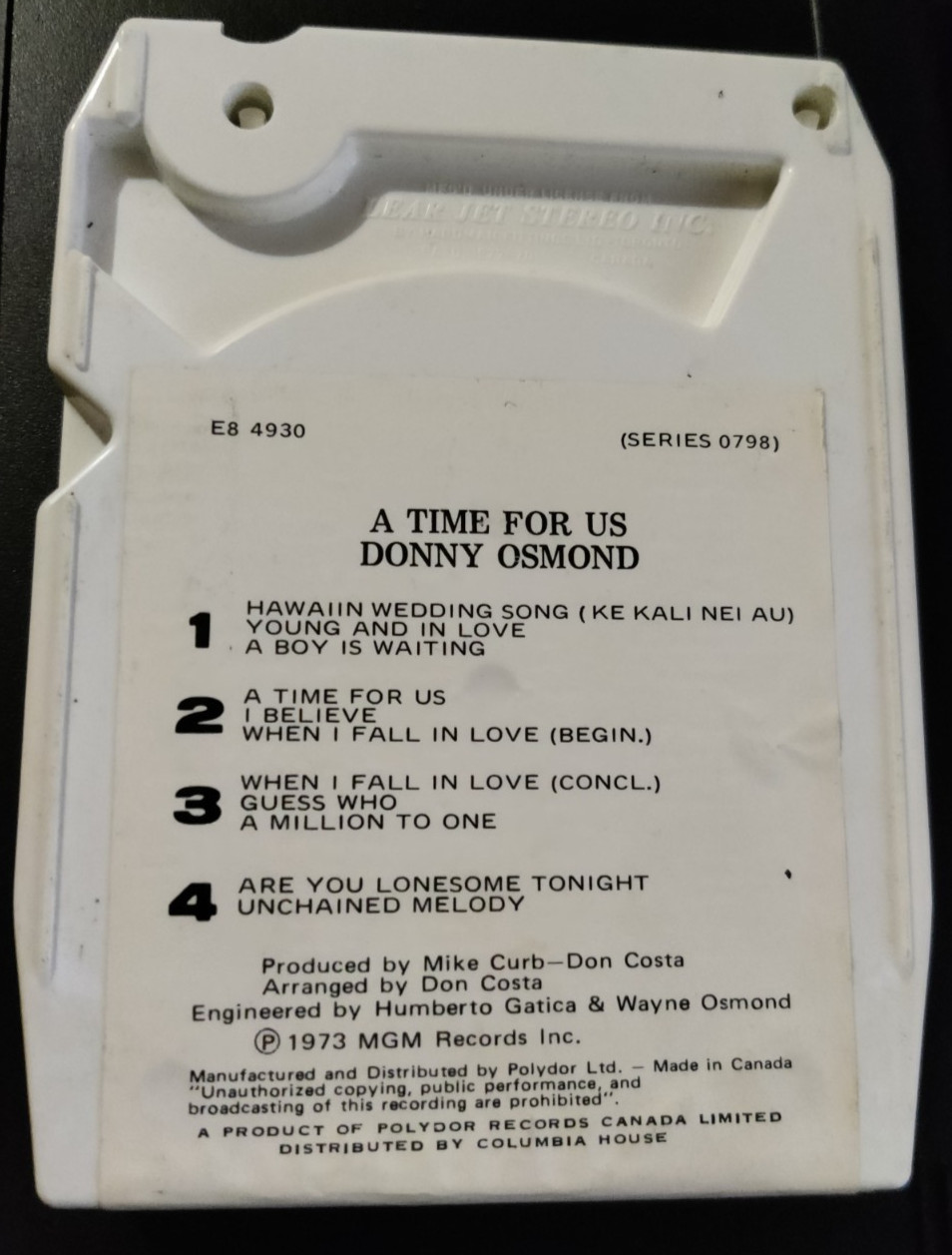 Donny Osmond - A Time For Us - 8 Track Tape Cartridge image 2