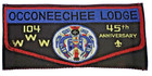 OA OCCONEECHEE LODGE 104 W2 45TH ANNIVERSARY APATCHE WOVEN FLAP