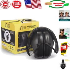 34dB NRR Hearing Protection Ear Muffs - Compact  Adjustable Design for All Ages