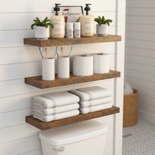 Rustic Floating Shelves Set of 3 - Versatile Wall-Mounted Solutions for Any Room