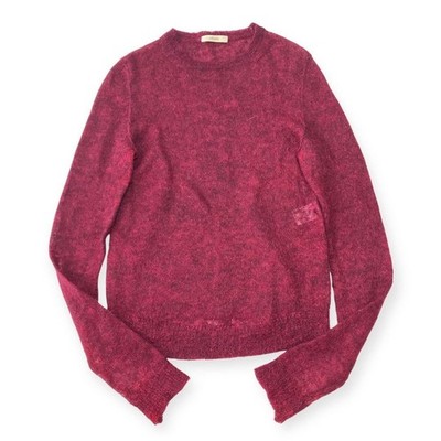 CELINE Womens Mohair Rayon Knit Sweater Red Size S Phoebe Period 2 3010 3587