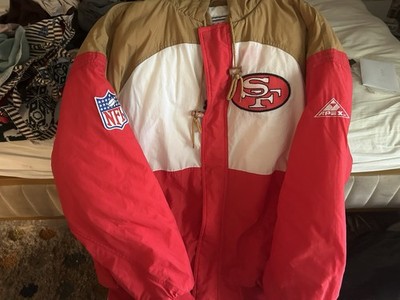 Vintage 90 s San Francisco 49ers Apex One NFL Pro Line Jacket XL Red White Gold