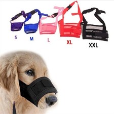 Dog Muzzle Mouth Cover Anti Bite Barking Chewing Mesh Mask Small Large Pet Cat