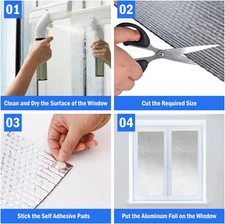 Double Reflective Insulation 48 in X 10 FT RV Window Insulation for Summer He...