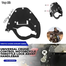 Universal Motorcycle Cruise Control Throttle Lock Assist Bottom Assist Kit Black