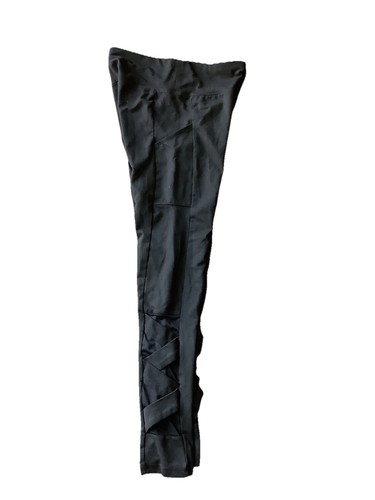 Justice Girl Active Youth Size 14 16 Athletic GUC Capris Legging Black Sheer - Picture 2 of 11