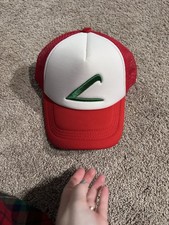 Pokemon - Ash Ketchum Snapback Cap Hat 90s Trucker Red White 3D embroidered