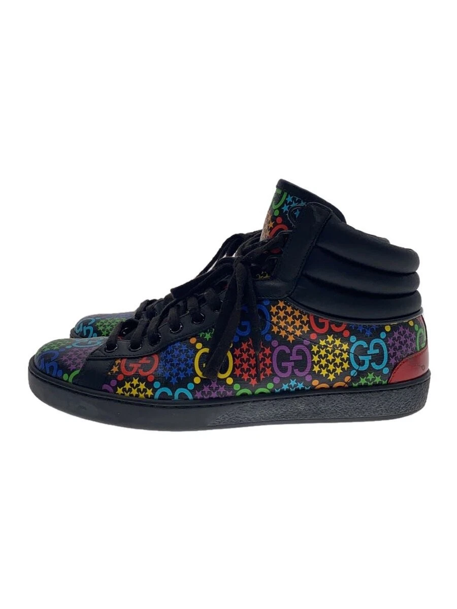 Baskets montantes Gucci UK7 cuir noir chaussures décontractées