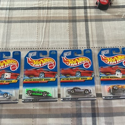 Mattel Hot Wheels 1998 Tattoo Machines Series complete set #685 #686 #687 #688.
