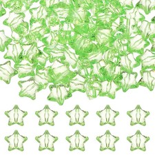 50-Pack Acrylic Star Beads, 28mm Crystal Star Beads for DIY Craft Green