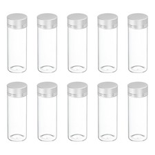 10Pcs Mini Glass Bottles with Lids, 40ml Small Clear Glass Jars