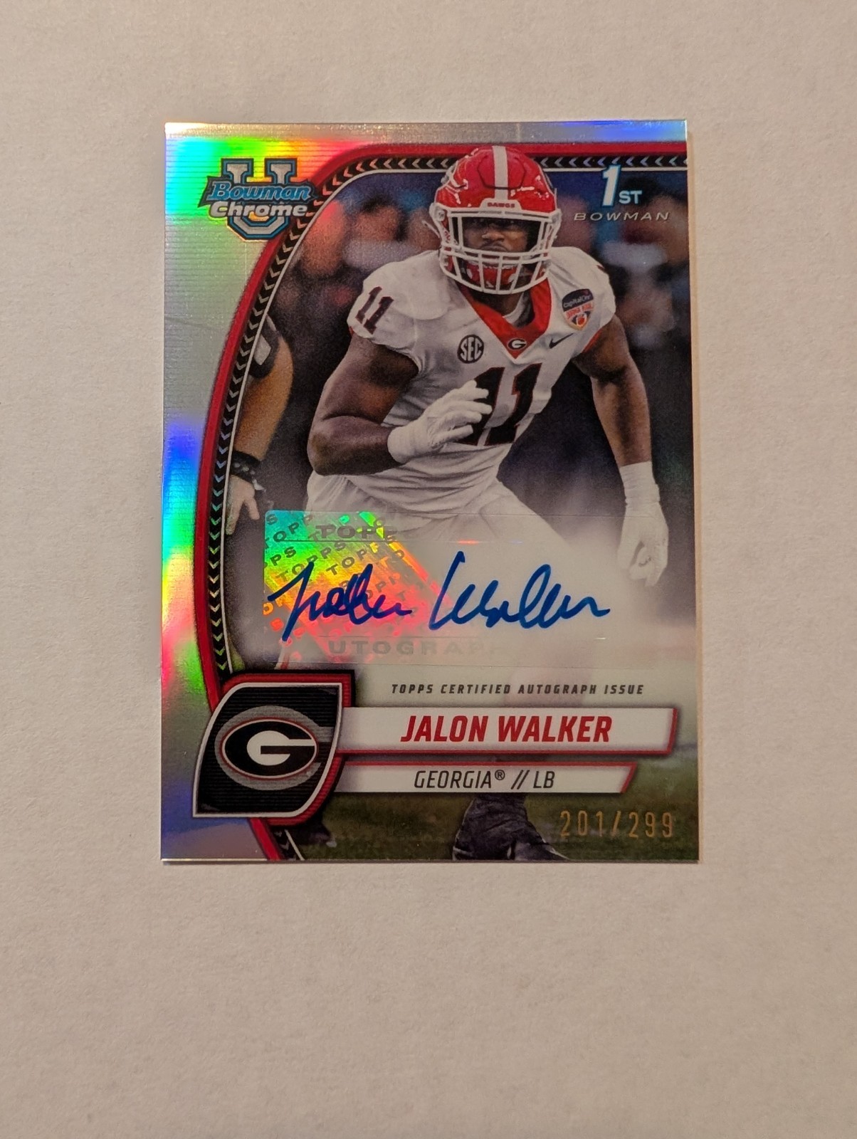 2024 Bowman Chrome U 1st Bowman Autographs #PA-JWA Jalon Walker Refractor /299
