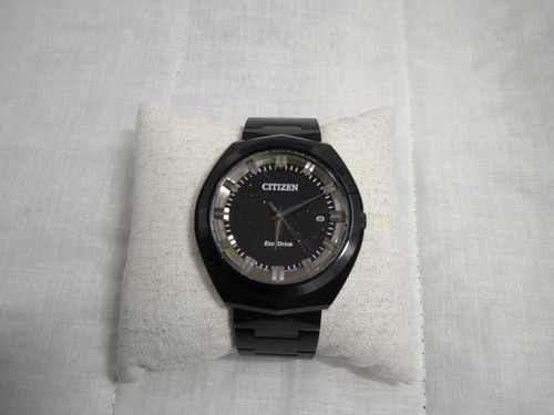 Citizen Eco-Drive BN1015-52E Date St. Acier Rond Noir 10Bar Solar Montre Hommes - Photo 2 sur 5