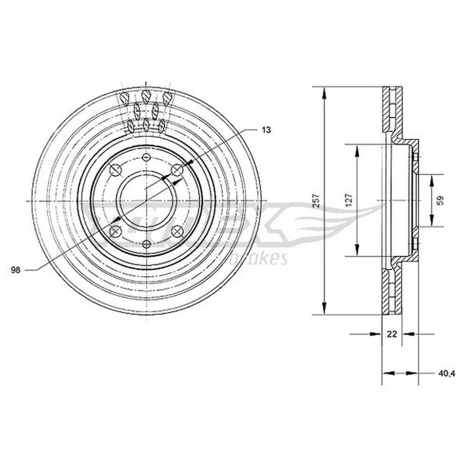 2x Les disques de frein (avant) pour Fiat Idea Monospace (2003-2012) - Photo 3/4