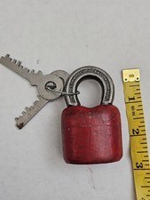 Vtg JHW Climax Co Newark USA Padlock w/(2) ke...