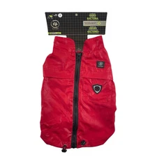 Silver Paw Dog Rain Coat Jacket w/Silvershield Eliminates Odor Small Red NEW