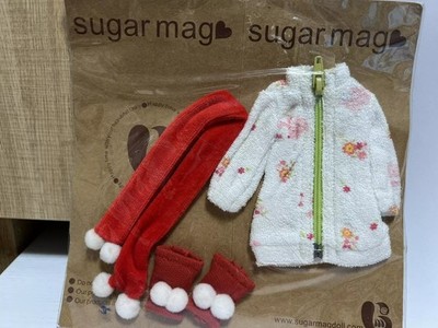 Sugar Mag Dress With Scarf Stocks Set fit blythe Pullip Betsy Licca Azone momoko