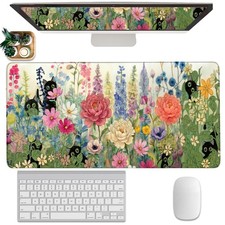 Black Cat Pad Extended Large Cute Desk Mat Big Desk Pad Set XXL Aesthetic Vin...
