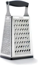 Stainless Steel Handled Cheese Grater, Four-Sided Box-Style Kitchen Grater