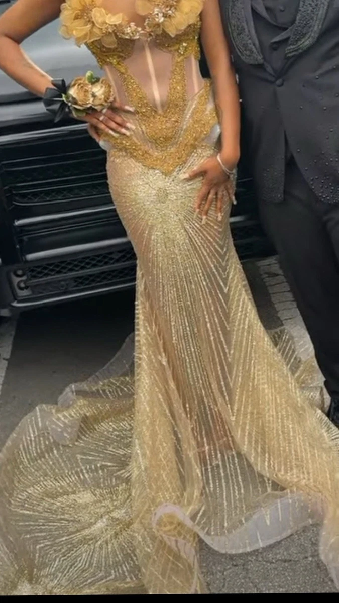 Prom Gold Dress Formal Wear for Girls for sale | eBay
