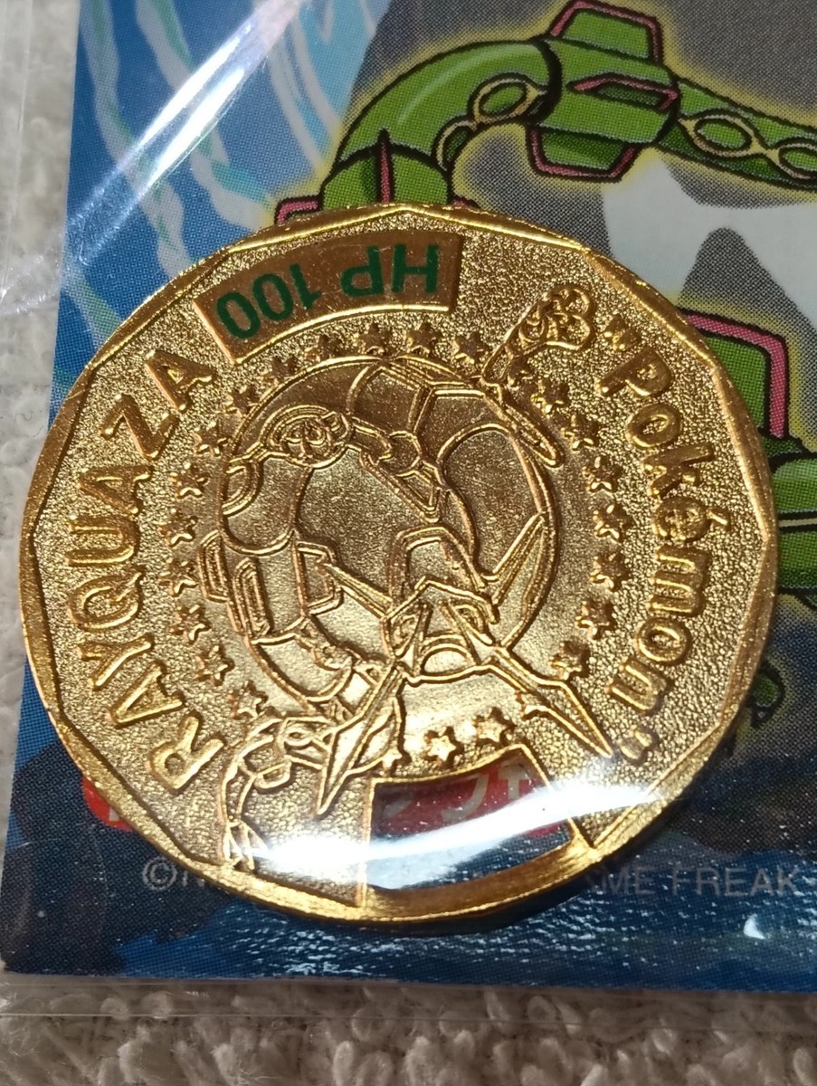 Rayquaza Pokemon Get Coin Medal Tomy Mini Metal Japanese Nintendo