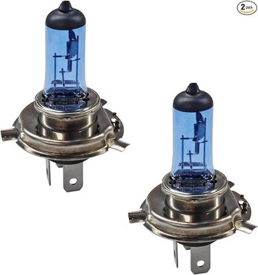 2PCS Car Halogen Bulbs, 12V 100/90W White Bright High/Low Beam Automo Size: H4