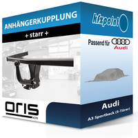 für Audi A3 Sportback (5-TüRer) 07.2016-10.2020 Oris AnhäNgerkupplung Starr Neu
