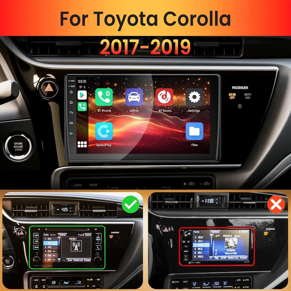 For Toyota Corolla 2017-2018 Android 14 Wireless Carplay Stereo Radio GPS Navi Foto 4 de 4