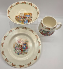 Royal Doulton Bunnykins 3 Piece Set Plate Bowl Mug English Bone China