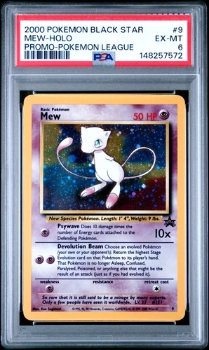 2000 POKEMON PROMO BLACK STAR POKEMON LEAGUE #9 MEW-HOLO PSA 6