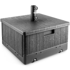 Plastic Parasol Base on Wheels 67kg Wheeled Garden Umbrella Stand Water Sand