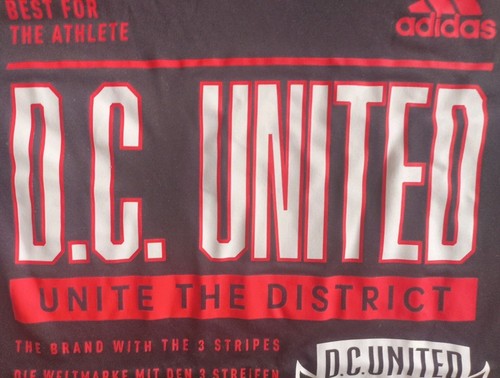 Adidas Aeroteady DC United TShirt men MLS Black Spandex M 3 Stripes - Picture 5 of 9