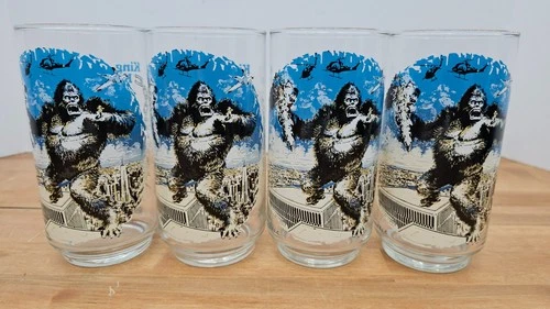 VINTAGE 1976 KING KONG COCA COLA LIMITED EDITION DRINKING SET OF 4