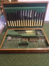 Vintage 8 Place Setting Silver Plated Cutlery Set